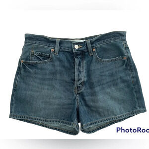 ZARA VINTAGE BLUE COTTON DENIM SHORTS SIZE 12